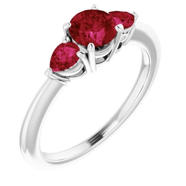 3 Stone Ruby Ring 1,50 karaat Prong Setting Dames sieraden - harrychadent.nl