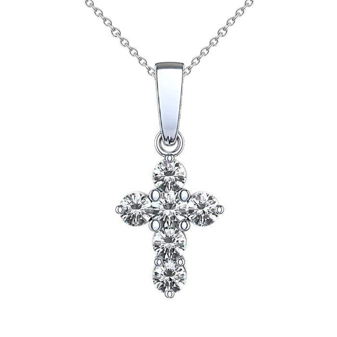 3 ct prachtige ronde briljant geslepen diamanten kruis hanger ketting - harrychadent.nl