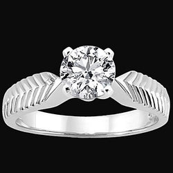 3 ct. Diamant Solitaire ring in antieke stijl witgoud