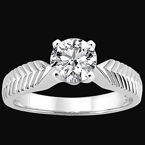 3 ct. Diamant Solitaire ring in antieke stijl witgoud - harrychadent.nl