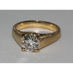 3 karaat diamanten afwerking micro pave ring geel goud Nieuw