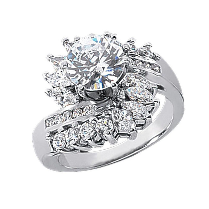 3 karaat diamanten bloemen stijl verlovingsring dames sieraden wit goud - harrychadent.nl