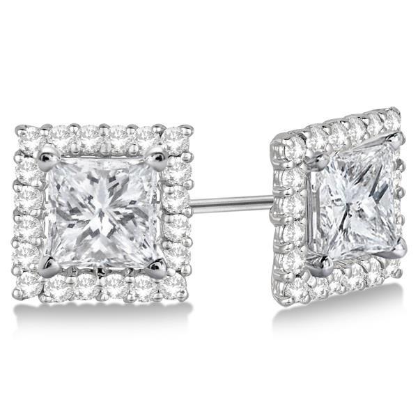 3 karaat diamanten jas oorbel studs Halo wit goud 14K sieraden - harrychadent.nl