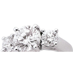 3 karaat drie stenen ronde diamanten verlovingsring