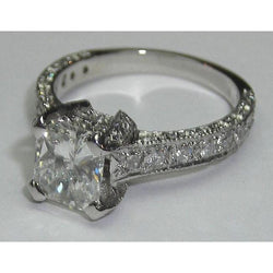 3 karaat prinses geslepen pave fancy diamanten solitaire ring met accenten