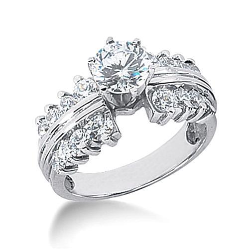 3 karaat ronde antieke stijl diamanten jubileum ring wit goud 14k - harrychadent.nl