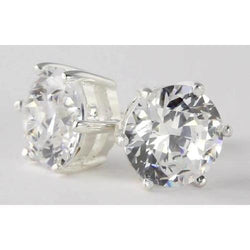 3 Karaat Ronde Natuurlijke uit de aarde gewonnen Diamanten Oorknopjes Witgoud 14K
