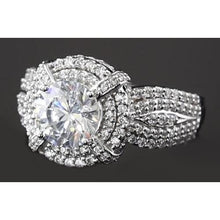 Afbeelding in Gallery-weergave laden, 3 karaat vintage look jubileum ring ronde diamant wit goud 14k - harrychadent.nl

