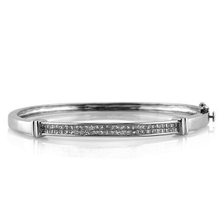 3 kt prinses geslepen diamanten armband 14K witgoud - harrychadent.nl