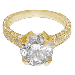 3 kt schitterende diamanten jubileumring geel goud