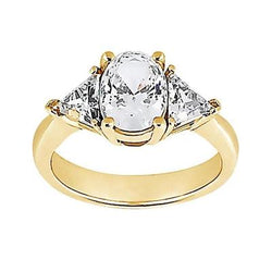 3 steen 2,71 ct. grote diamanten geelgouden fancy ring Nieuw