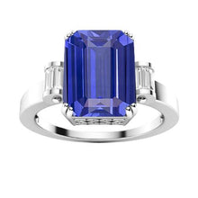 Afbeelding in Gallery-weergave laden, echte baguette diamant 3karaat ring vooraanzicht
