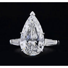 Afbeelding in Gallery-weergave laden, 3 stenen diamanten ring 3.50 karaat peer centrum wit goud 14K - harrychadent.nl
