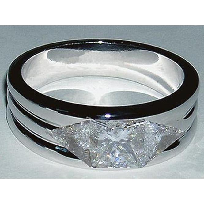 3 stenen diamanten ring voor heren 3,25 ct. Wit goud 14K - harrychadent.nl