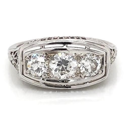 3 stenen diamanten verlovingsring 1,75 karaat vintage stijl sieraden