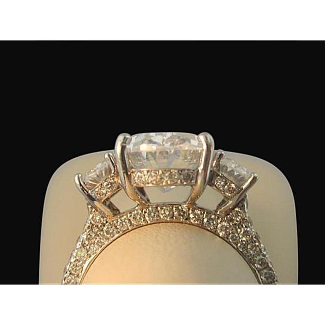 3 stenen ovale diamanten damesring Pave sieradenring 4 karaat - harrychadent.nl