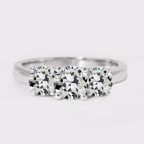 3 stenen ronde oude mijn geslepen diamanten ring 3.50 karaat gouden sieraden - harrychadent.nl