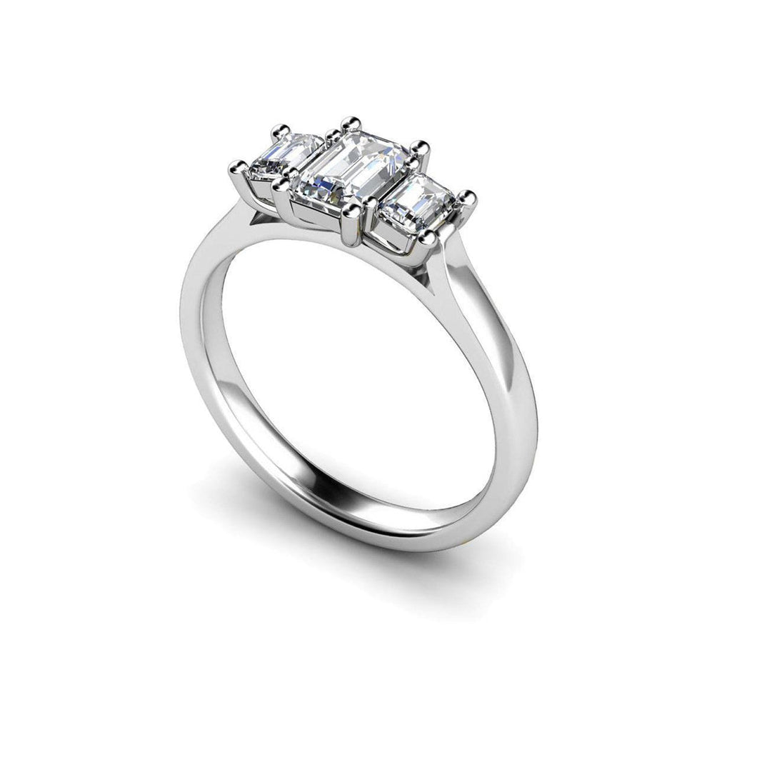 3 stenen stijl 1,75 karaat Diamanten verlovingsring 14K witgoud - harrychadent.nl