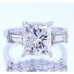 3 stenen verlovingsring Princess Cut Diamond 3 karaat sieraden