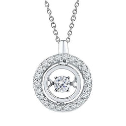 3.00 Karaat Echt Diamanten Cirkel Hanger Ketting Wit Goud 14K