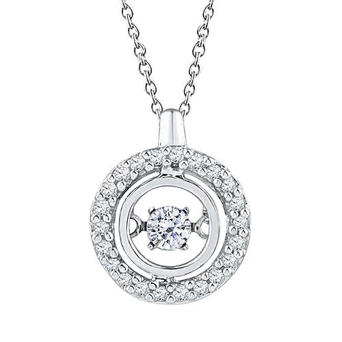 3.00 Karaat Echt Diamanten Cirkel Hanger Ketting Wit Goud 14K