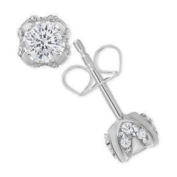 3.20 Ct Prachtige Ronde Geslepen Echt Diamanten Dames Oorknopjes Wit Goud