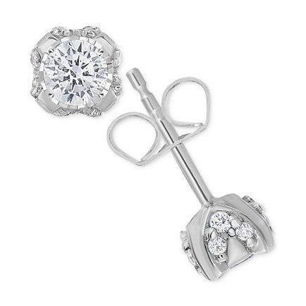 3.20 Ct Prachtige Ronde Geslepen Echt Diamanten Dames Oorknopjes Wit Goud