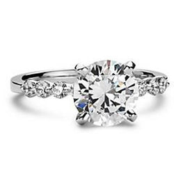 3.25 Karaat Natuurlijke uit de aarde gewonnen Diamanten Trouwring 14K Witgoud