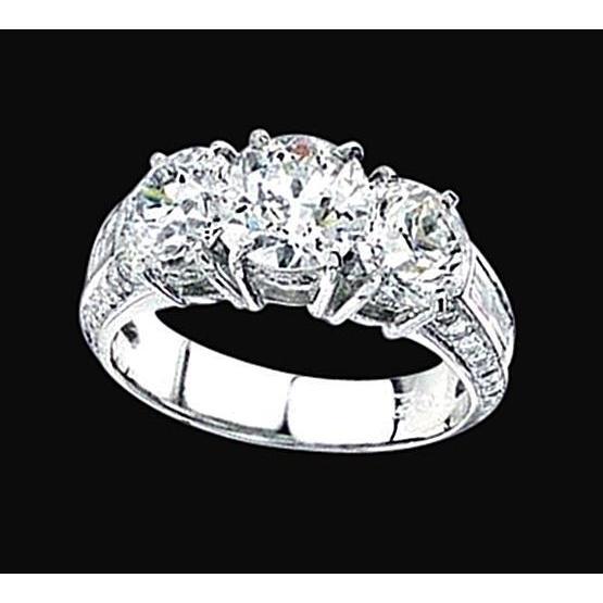 3.41 ct. Witgouden Echt Diamanten Trouwring Met Drie Stenen - harrychadent.nl