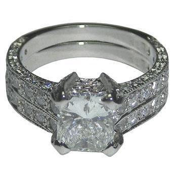 3.50 Cts Echt Diamanten Verlovingsring en Band Set Wit Goud 14K - harrychadent.nl