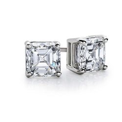 Asscher geslepen natuurlijke uit de aarde gewonnen diamanten oorknopjes