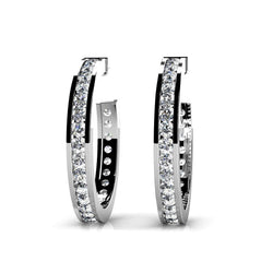 3.50 Karaat Briljant Geslepen Echt Diamanten Hoepel Oorbellen Goud Wit 14K