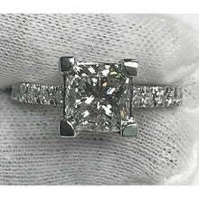 Afbeelding in Gallery-weergave laden, 3.50 Karaat Prinses Geslepen Echt Diamanten Ring Met Accenten Wit Goud 14K
