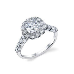 3.50 ct Kussen en Rond Geslepen Halo Echt Diamanten Jubileumring