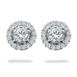 3.60 karaat Ronde Halo Echt Diamant Stud Oorbel Witgouden Sieraden
