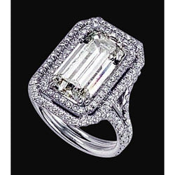 3,01 ct. Diamanten Royal Engagement Fancy Ring Halo Emerald Center