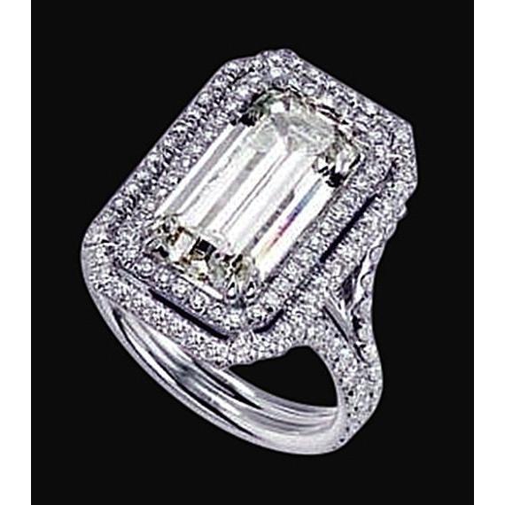 3,01 ct. Diamanten Royal Engagement Fancy Ring Halo Emerald Center - harrychadent.nl