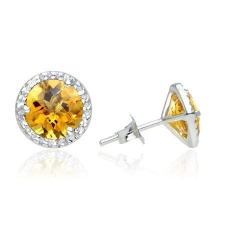 31.48 Ct Dames Oorknopjes Citrien Met Diamanten Wit Goud 14K - harrychadent.nl