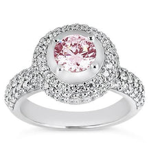 Afbeelding in Gallery-weergave laden, 3,21 kt ronde roze halo edelsteen ring wit goud - harrychadent.nl
