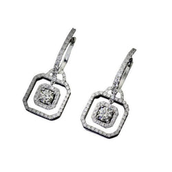 3,25 Karaats Diamanten Oorbel Dangle Style Witgouden Oorbellen Paar