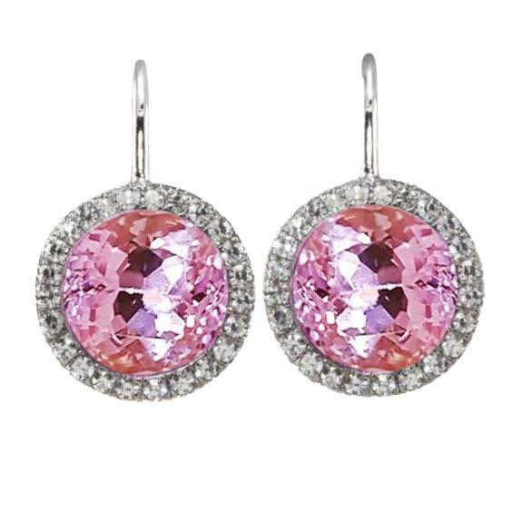 33 karaat roze ronde geslepen Kunziet diamanten oorbel gouden sieraden 14K - harrychadent.nl