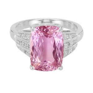 33.10 ct. Kunziet met kleine diamanten ring witgoud - harrychadent.nl