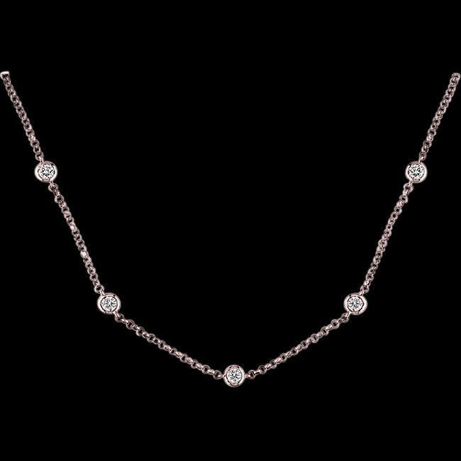 3,5 karaat werven diamanten rosé gouden ketting roze gouden hanger - harrychadent.nl