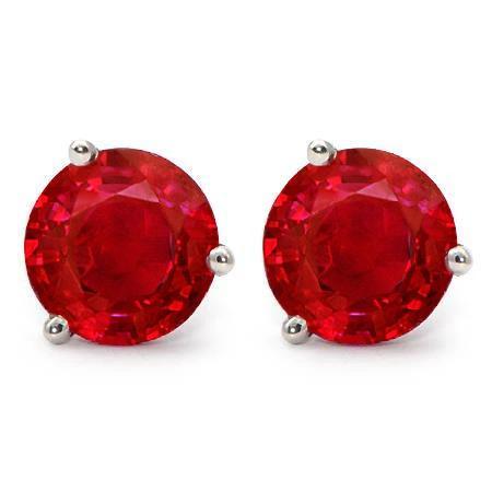 3,50 Ct Prong Set Rode Ronde Geslepen Ruby Stud Earring Wit Goud 14K - harrychadent.nl