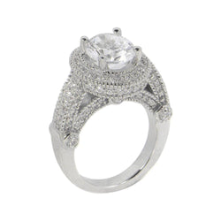 3,50 Karaat Diamanten Verlovingsring Luxe Antiek Wit Goud 14K