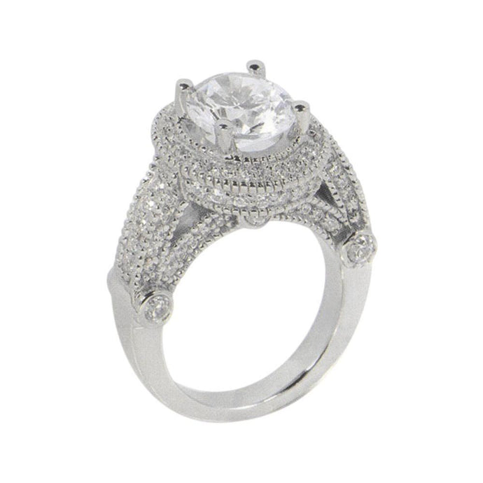 3,50 Karaat Diamanten Verlovingsring Luxe Antiek Wit Goud 14K - harrychadent.nl