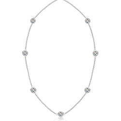 3,50 ct diamanten werf ketting 46 cm bezel instelling wit goud 14K