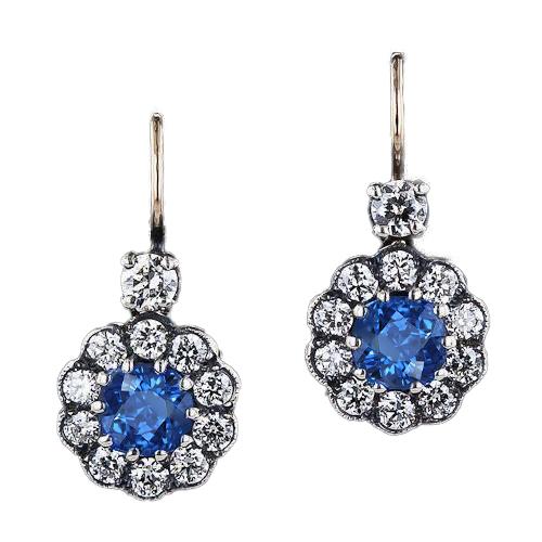 3,50 ct. Blauwe Kussen Saffier Druppel Oorbel Diamanten Edelsteen Sieraden - harrychadent.nl