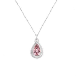 36 karaat roze natuurlijke kunziet & diamanten vrouwen ketting hanger