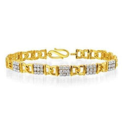 3,60 karaat Prong Set kleine diamanten heren armband 14K geel goud